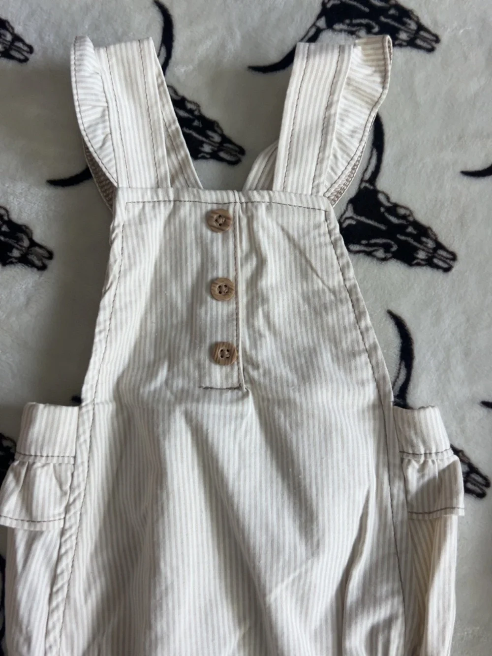 NWT Carter’s Baby Girl Pink Striped Overall Romper Set 12M